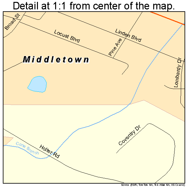 Middletown, Maryland road map detail