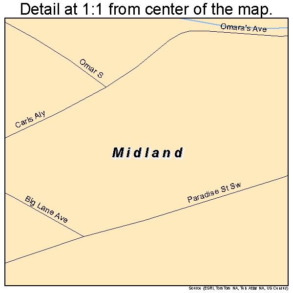 Midland, Maryland road map detail