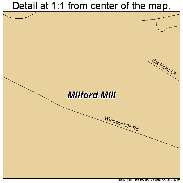 Milford Mill, Maryland road map detail
