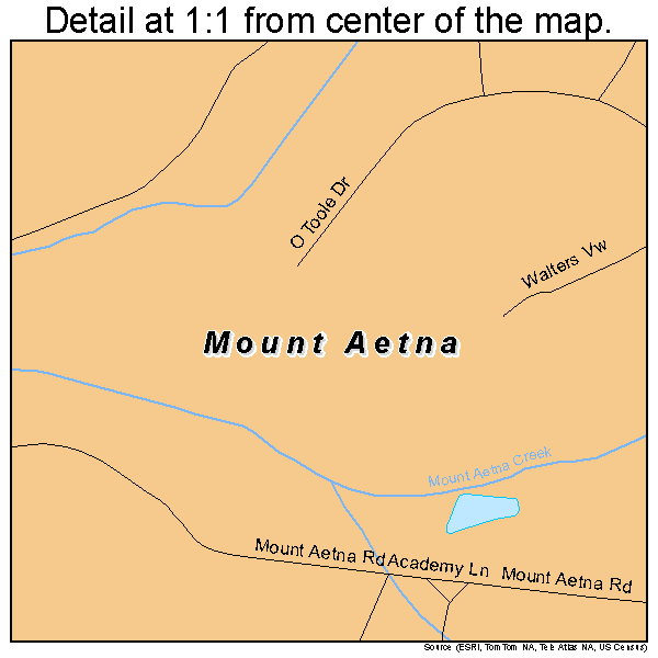 Mount Aetna, Maryland road map detail