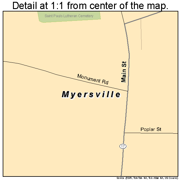 Myersville, Maryland road map detail