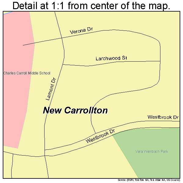 New Carrollton, Maryland road map detail