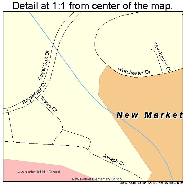 New Market, Maryland road map detail