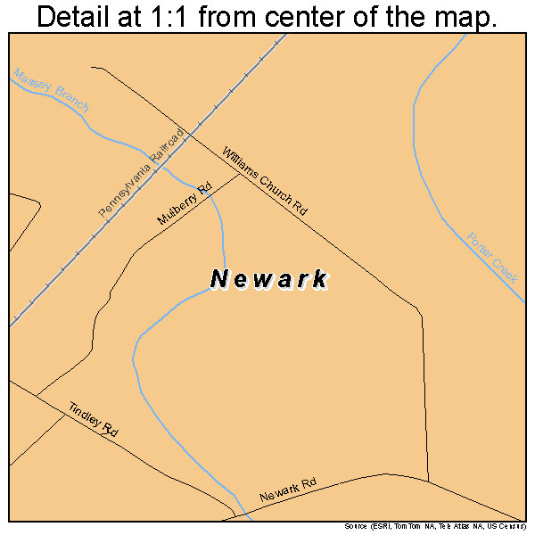 Newark, Maryland road map detail