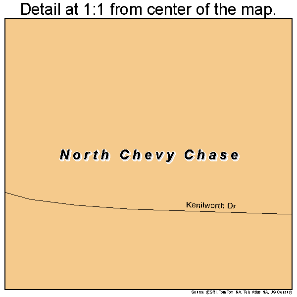 North Chevy Chase, Maryland road map detail