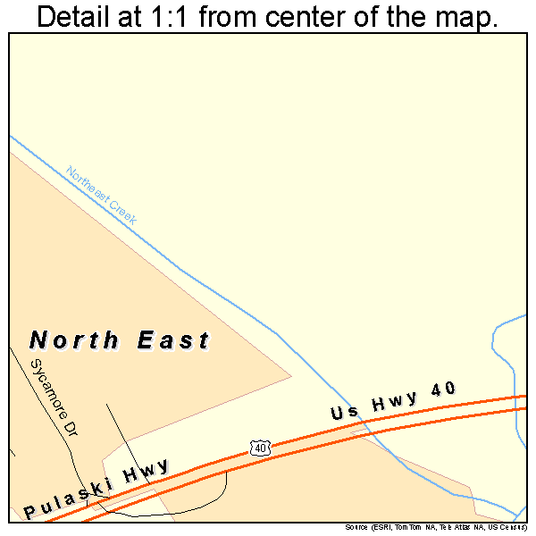 North East, Maryland road map detail