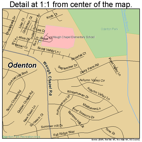Odenton, Maryland road map detail