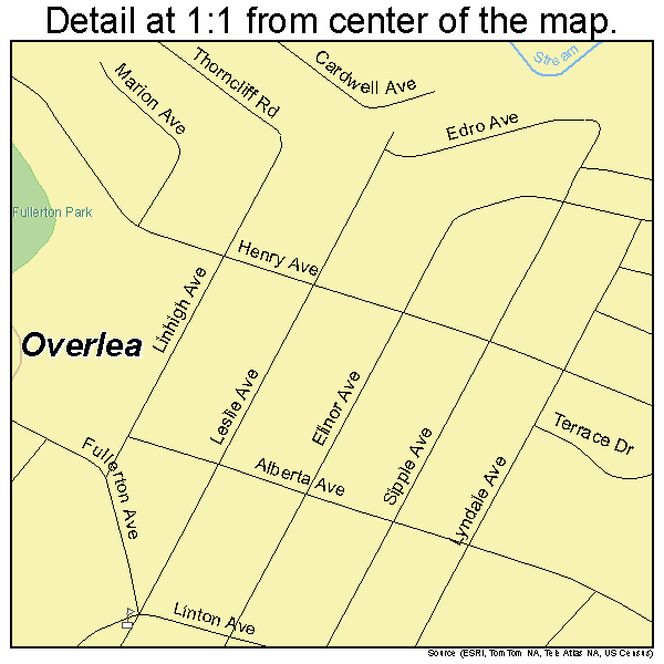 Overlea, Maryland road map detail