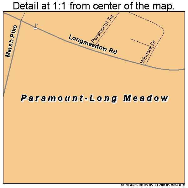 Paramount-Long Meadow, Maryland road map detail