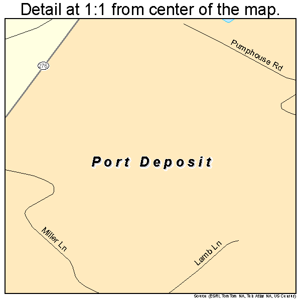 Port Deposit, Maryland road map detail