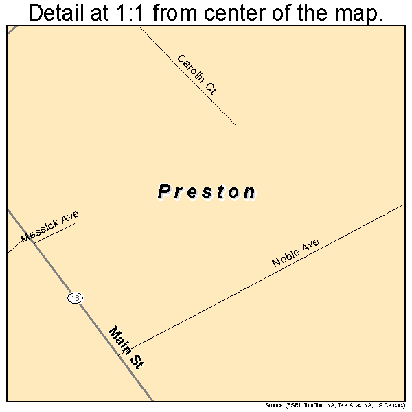 Preston, Maryland road map detail