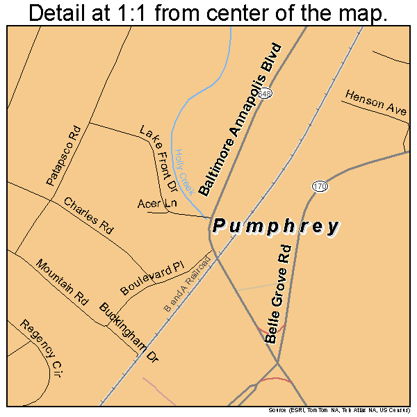 Pumphrey, Maryland road map detail