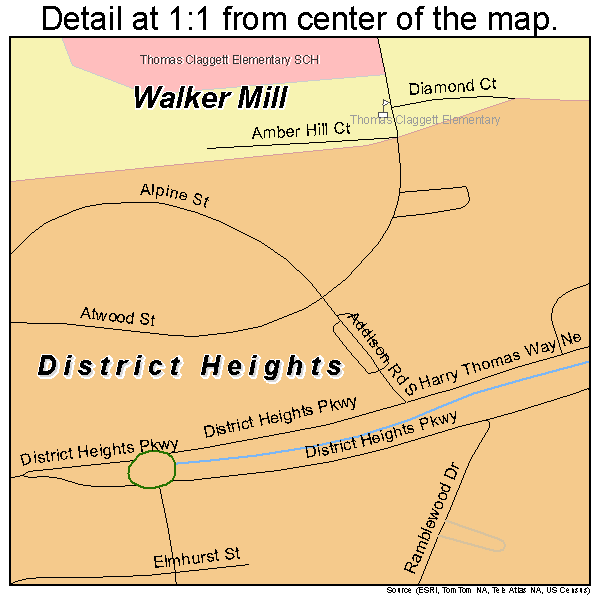 District Heights, Maryland road map detail