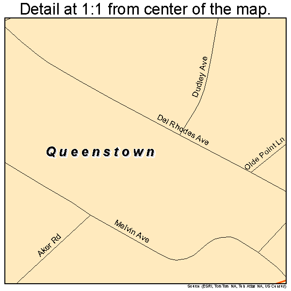 Queenstown, Maryland road map detail