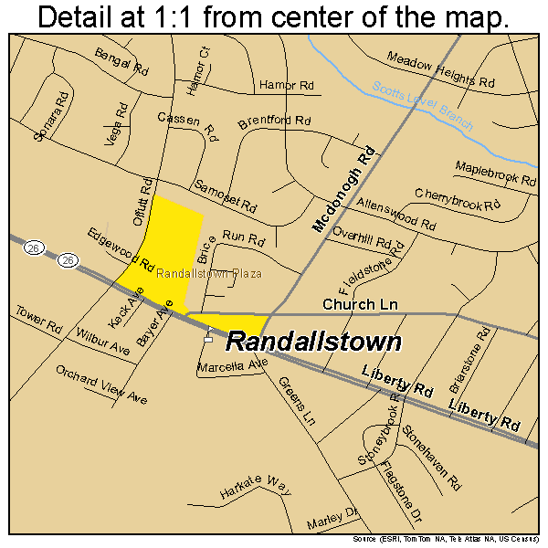 Randallstown, Maryland road map detail