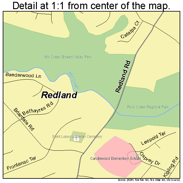 Redland, Maryland road map detail