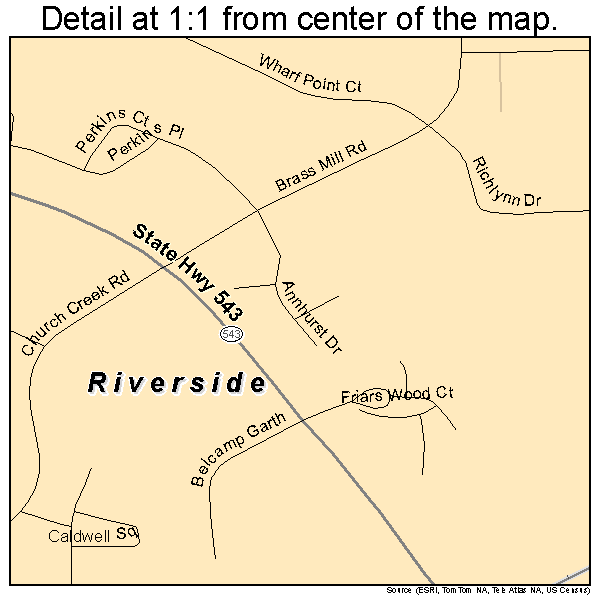 Riverside, Maryland road map detail
