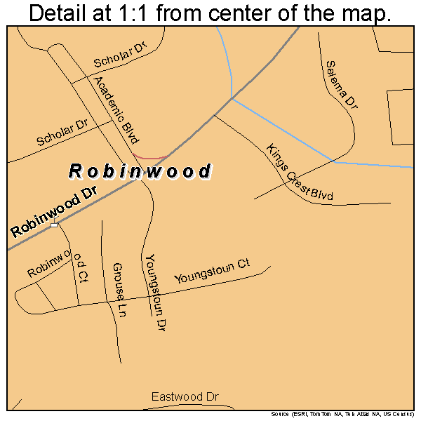 Robinwood, Maryland road map detail