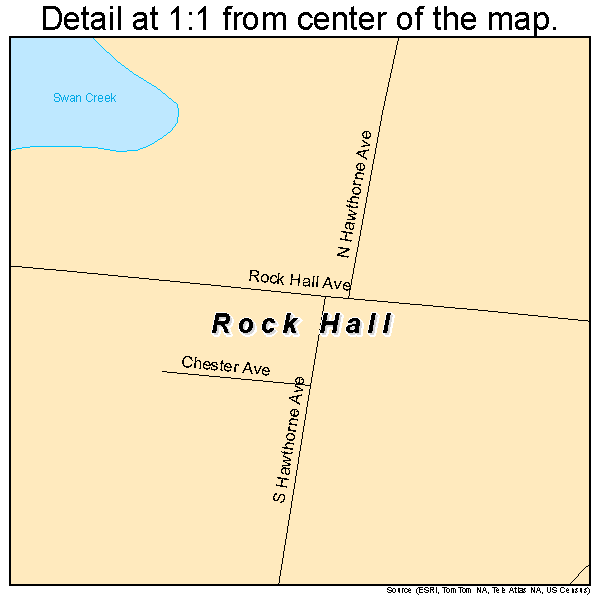 Rock Hall, Maryland road map detail