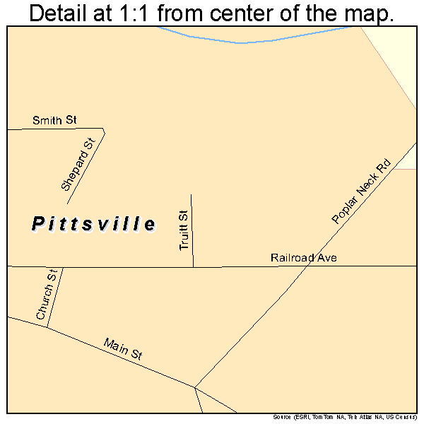 Pittsville, Maryland road map detail