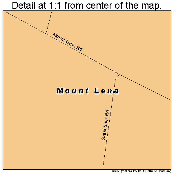 Mount Lena, Maryland road map detail