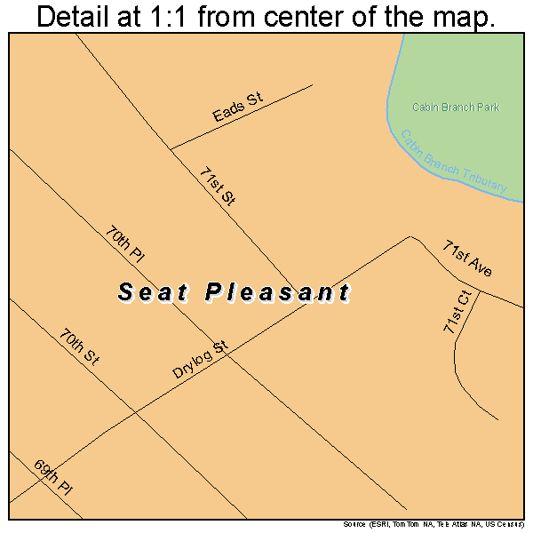 Seat Pleasant, Maryland road map detail