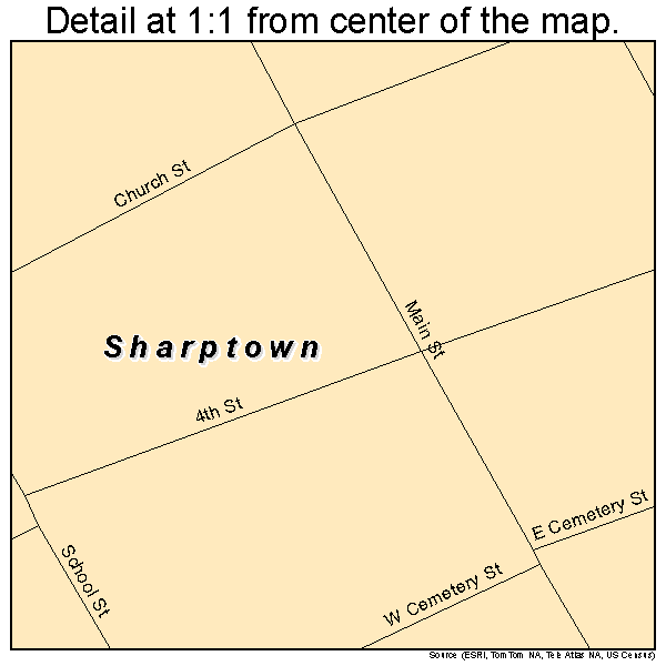 Sharptown, Maryland road map detail