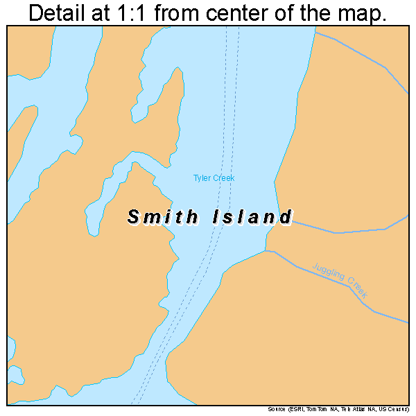 Smith Island, Maryland road map detail