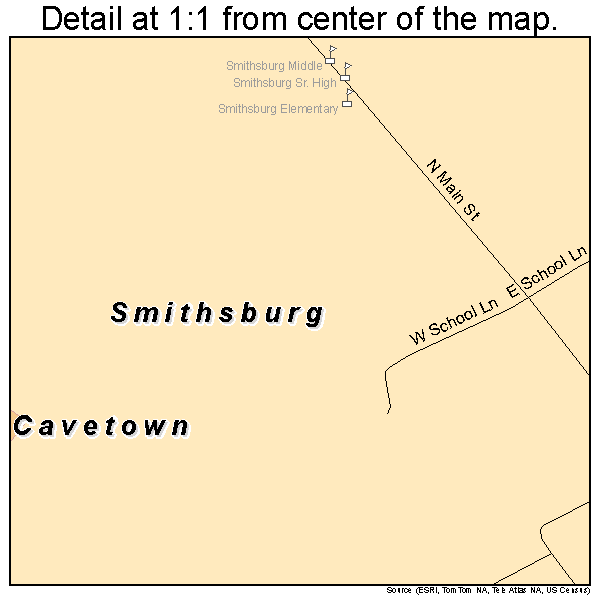 Smithsburg, Maryland road map detail