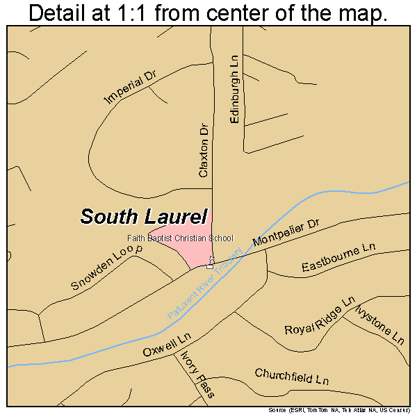 South Laurel, Maryland road map detail