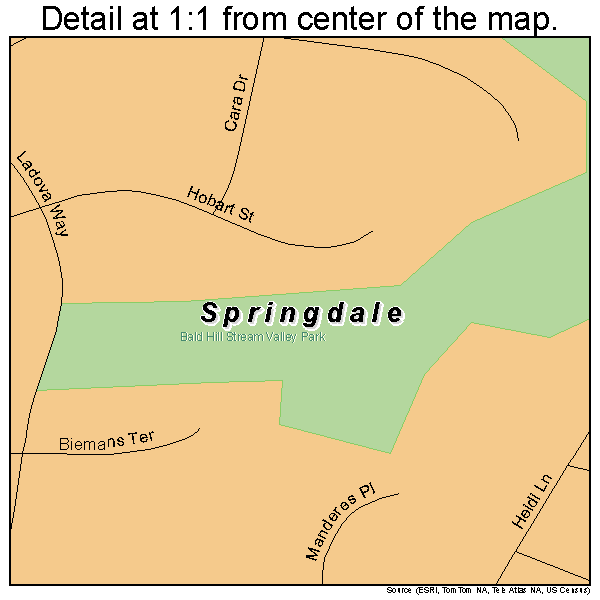 Springdale, Maryland road map detail
