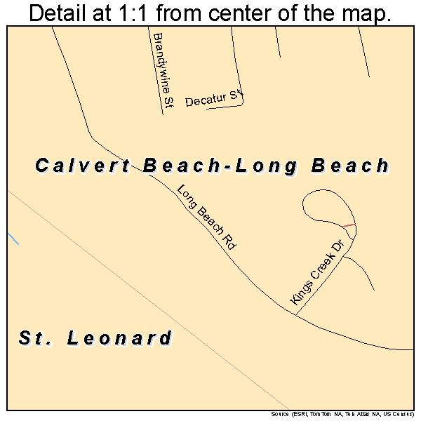 St. Leonard, Maryland road map detail