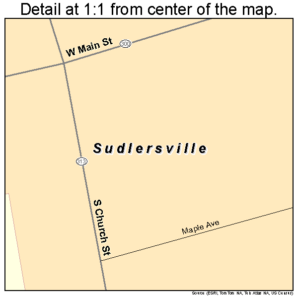 Sudlersville, Maryland road map detail