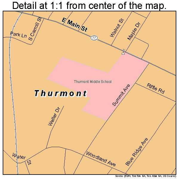 Thurmont, Maryland road map detail