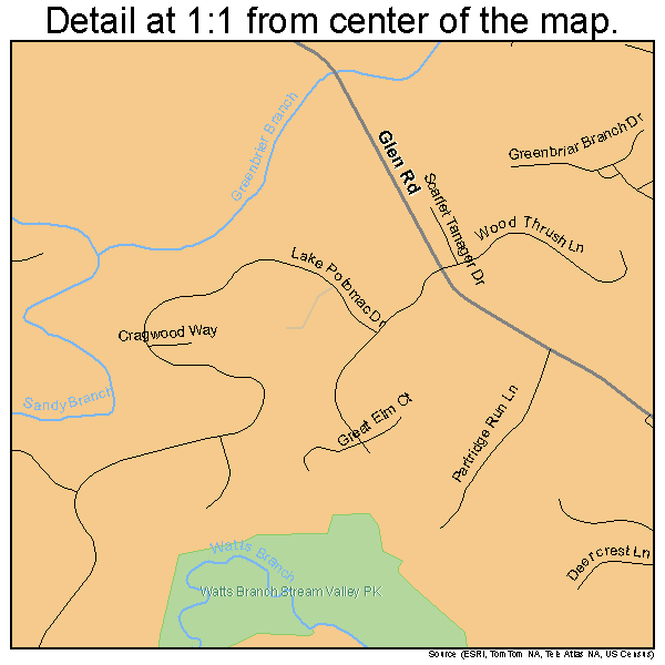 Travilah, Maryland road map detail