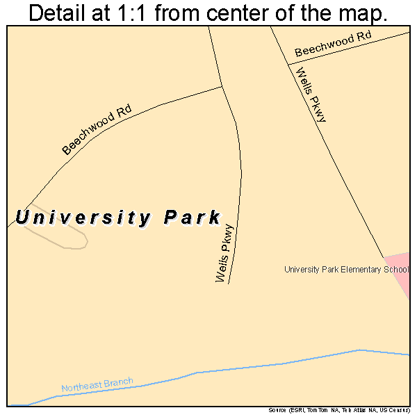 University Park, Maryland road map detail