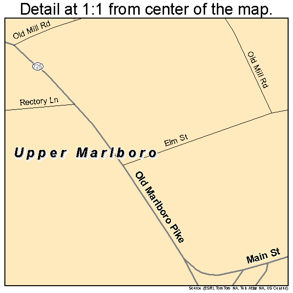 Upper Marlboro, Maryland road map detail