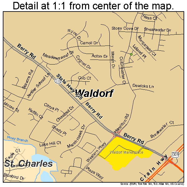 Waldorf, Maryland road map detail