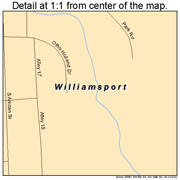 Williamsport, Maryland road map detail