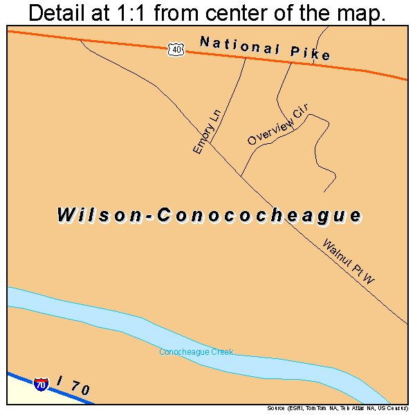 Wilson-Conococheague, Maryland road map detail