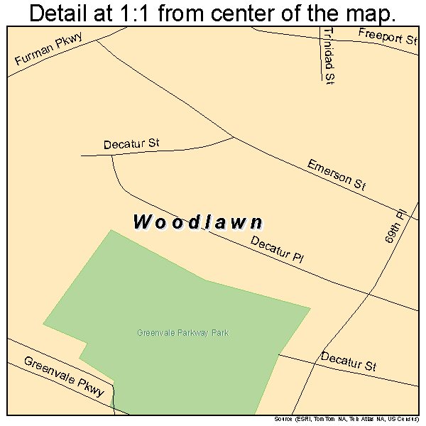 Woodlawn, Maryland road map detail