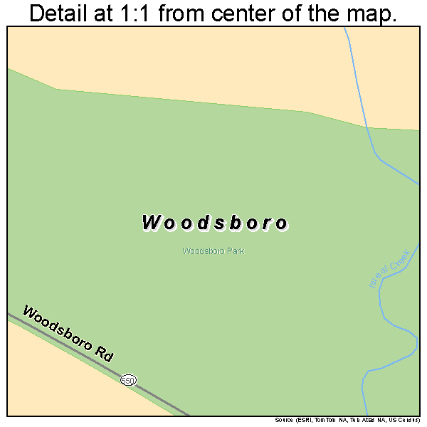 Woodsboro, Maryland road map detail