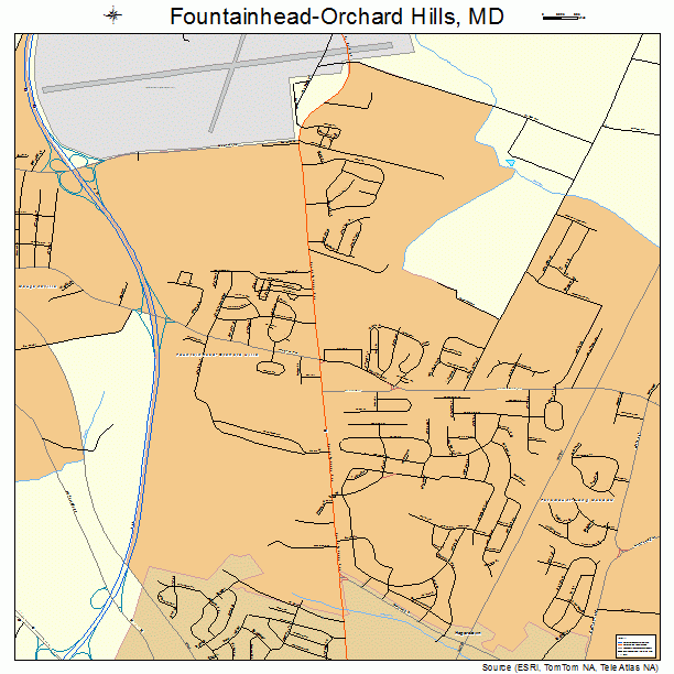 Fountainhead-Orchard Hills, MD street map