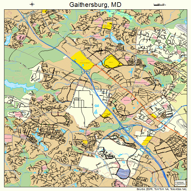Gaithersburg, MD street map