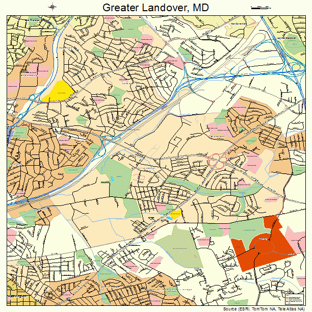 Greater Landover, MD street map