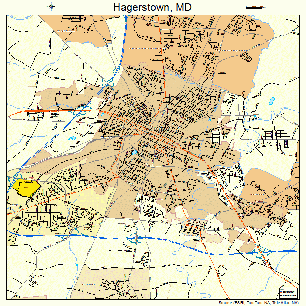 Hagerstown, MD street map