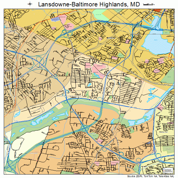Lansdowne-Baltimore Highlands, MD street map