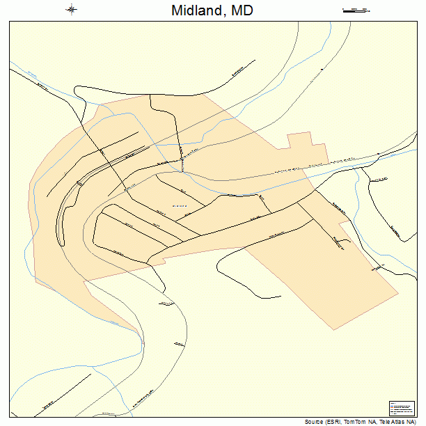 Midland, MD street map