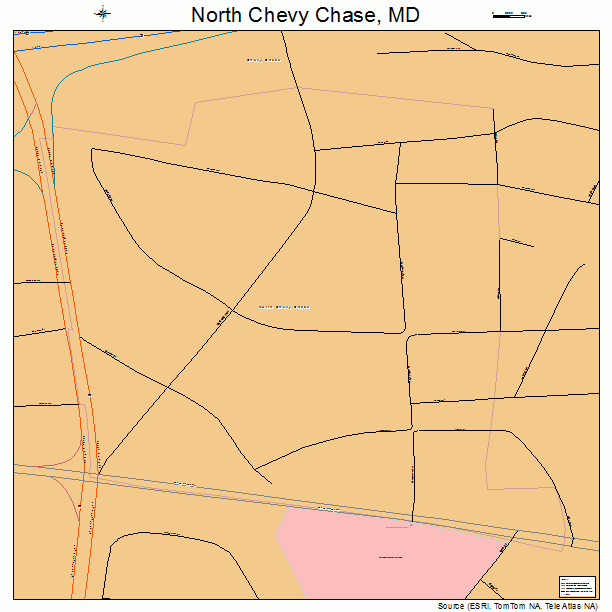 North Chevy Chase, MD street map