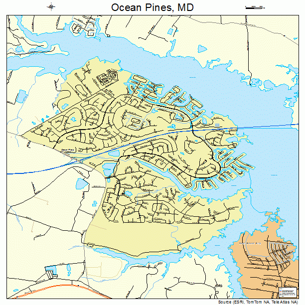 Ocean Pines, MD street map